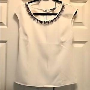 White Blouse with beaded neckline